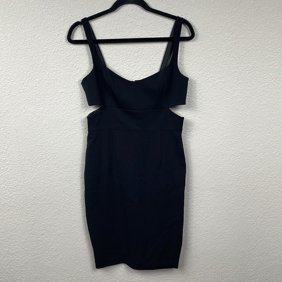NWT Jay Godfrey Lauda Side Cut Out Black Mini Dress LBD Sheath Sz 8 - Picture 2 of 11